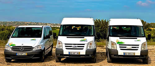 Carrinhas Ford e minibuses Mercedes para transfers privados