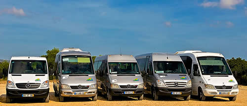 Carrinhas Ford e minibuses Mercedes para transfers privados